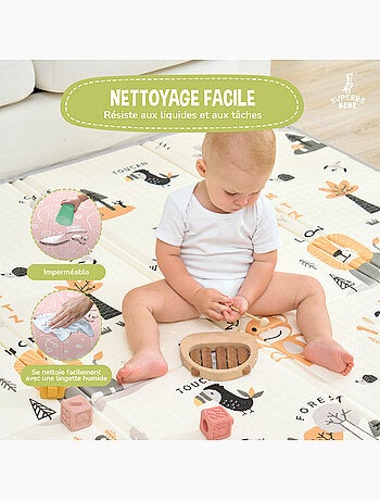 Tappeto gioco pieghevole schiuma, reversibile e impermeabile 180x150x1 FOX | SUPERBE BEBE
