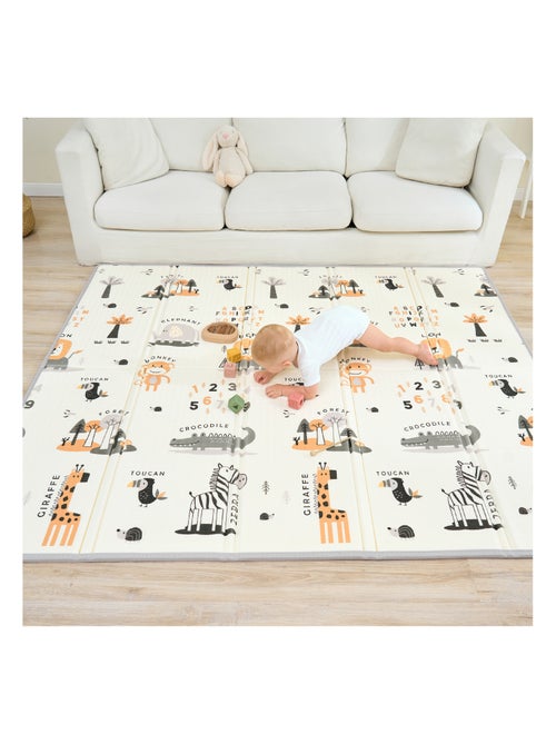 Tappeto gioco pieghevole schiuma, reversibile e impermeabile 180x150x1 JUNGLE | SUPERBE BEBE - Kiabi Tappeto gioco pieghevole schiuma, reversibile e impermeabile 180x150x1 JUNGLE | SUPERBE BEBE - Kiabi