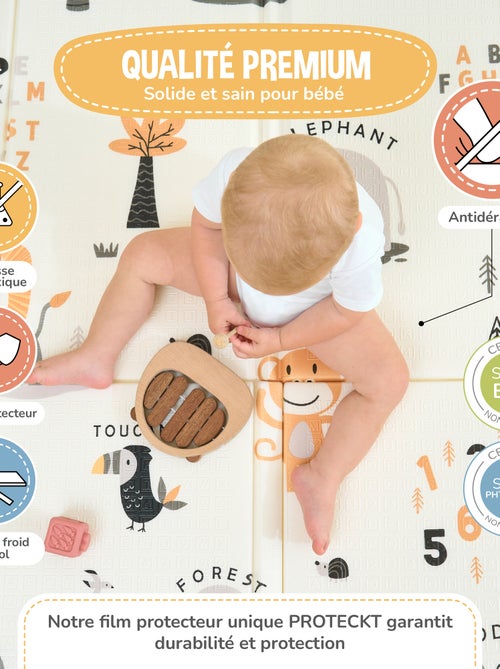 Tappeto gioco pieghevole schiuma, reversibile e impermeabile 180x150x1 JUNGLE | SUPERBE BEBE - Kiabi Tappeto gioco pieghevole schiuma, reversibile e impermeabile 180x150x1 JUNGLE | SUPERBE BEBE - Kiabi