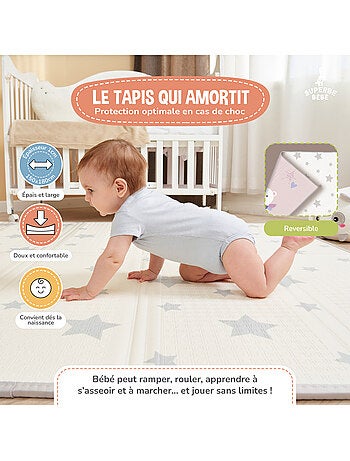 Tappeto gioco pieghevole schiuma, reversibile e impermeabile 200x180x1,5 FOX | SUPERBE BEBE