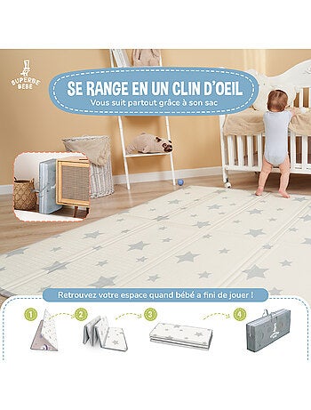 Tappeto gioco pieghevole schiuma, reversibile e impermeabile 200x180x1,5 FOX | SUPERBE BEBE