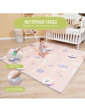 Tappeto gioco pieghevole schiuma, reversibile e impermeabile 200x180x1,5 FOX | SUPERBE BEBE