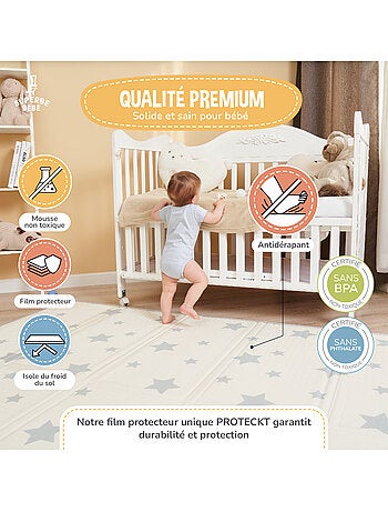 Tappeto gioco pieghevole schiuma, reversibile e impermeabile 200x180x1,5 FOX | SUPERBE BEBE