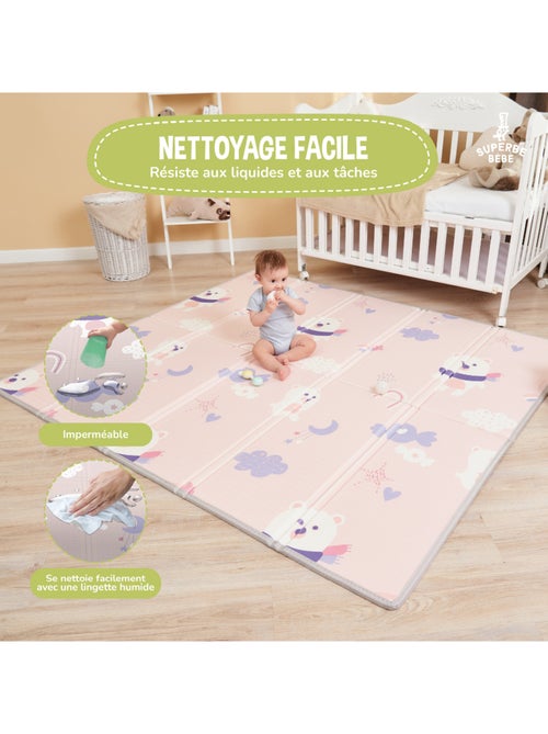 Tappeto gioco pieghevole schiuma, reversibile e impermeabile 180x150x1 PINK PANDA | SUPERBE BEBE - Kiabi Tappeto gioco pieghevole schiuma, reversibile e impermeabile 180x150x1 PINK PANDA | SUPERBE BEBE - Kiabi