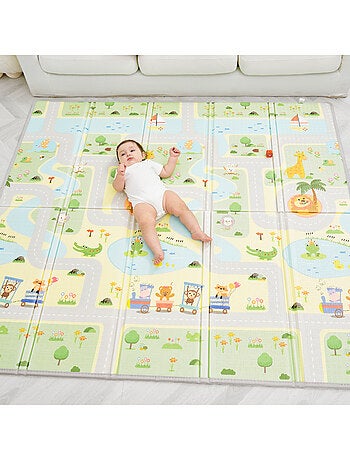 Tappeto gioco pieghevole schiuma, reversibile e impermeabile 200x180x1,5 FOX | SUPERBE BEBE