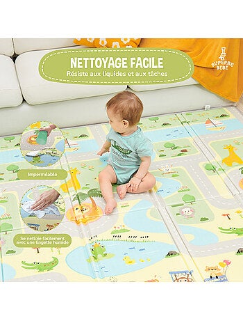 Tappeto gioco pieghevole schiuma, reversibile e impermeabile 200x180x1,5 FOX | SUPERBE BEBE