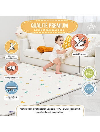 Tappeto gioco pieghevole schiuma, reversibile e impermeabile 200x180x1,5 FOX | SUPERBE BEBE