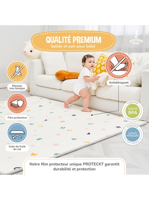 Tappeto gioco pieghevole schiuma, reversibile e impermeabile 180x150x1 ROAD | SUPERBE BEBE - Kiabi Tappeto gioco pieghevole schiuma, reversibile e impermeabile 180x150x1 ROAD | SUPERBE BEBE - Kiabi