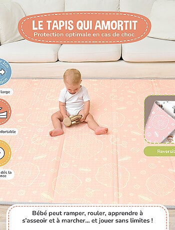 Tappeto gioco pieghevole schiuma, reversibile e impermeabile 200x180x1,5 FOX | SUPERBE BEBE
