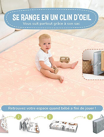 Tappeto gioco pieghevole schiuma, reversibile e impermeabile 200x180x1,5 FOX | SUPERBE BEBE