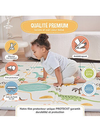 Tappeto gioco pieghevole schiuma, reversibile e impermeabile 180x150x1 FOX | SUPERBE BEBE