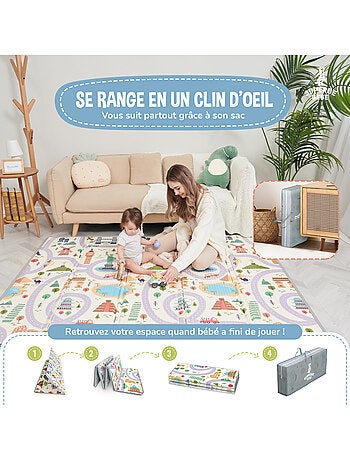 Tappeto gioco pieghevole schiuma, reversibile e impermeabile 200x180x1,5 FOX | SUPERBE BEBE