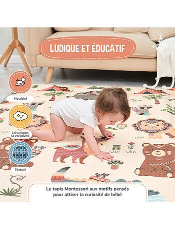 Tappeto gioco pieghevole schiuma, reversibile e impermeabile 200x180x1,5 FOX | SUPERBE BEBE