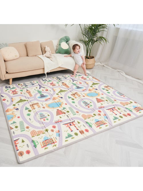 Tappeto gioco pieghevole schiuma, reversibile e impermeabile 200x180x1,5 MONUMENTI | SUPERBE BEBE - Kiabi