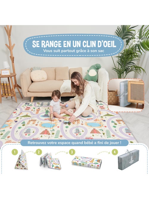Tappeto gioco pieghevole schiuma, reversibile e impermeabile 200x180x1,5 MONUMENTI | SUPERBE BEBE - Kiabi
