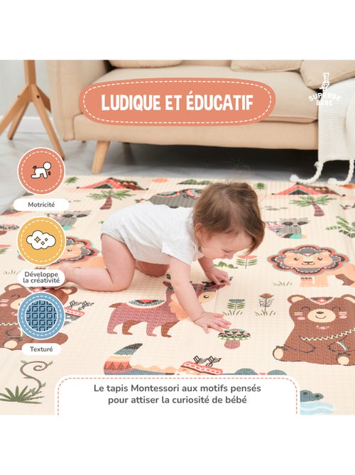 Tappeto gioco pieghevole schiuma, reversibile e impermeabile 200x180x1,5 MONUMENTI | SUPERBE BEBE - Kiabi