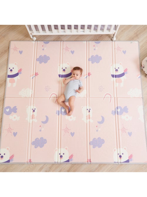 Tappeto gioco pieghevole schiuma, reversibile e impermeabile 200x180x1,5 PINK PANDA | SUPERBE BEBE - Kiabi