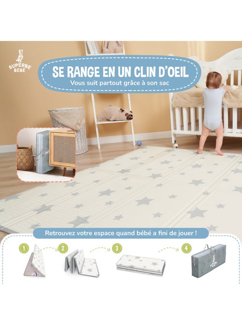 Tappeto gioco pieghevole schiuma, reversibile e impermeabile 200x180x1,5 PINK PANDA | SUPERBE BEBE - Kiabi