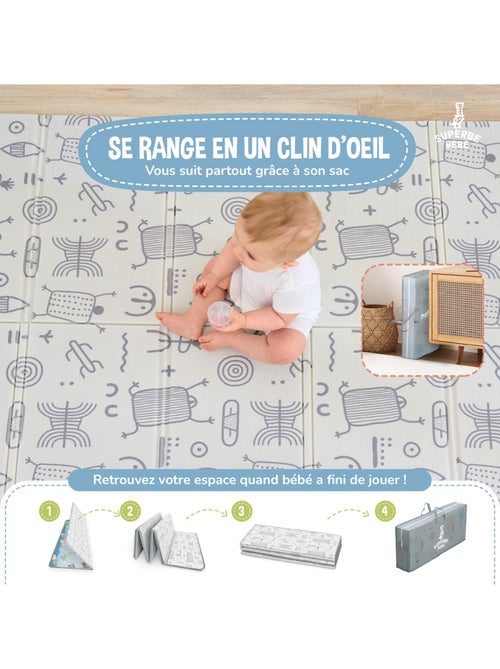 Tappeto gioco pieghevole schiuma, reversibile e impermeabile 200x180x1,5 PTEROGLYPHE | SUPERBE BEBE - Kiabi Tappeto gioco pieghevole schiuma, reversibile e impermeabile 200x180x1,5 PTEROGLYPHE | SUPERBE BEBE - Kiabi