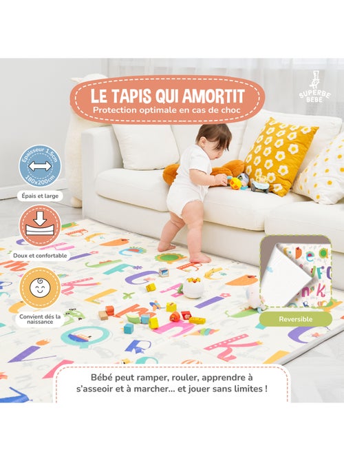 Tappeto gioco pieghevole schiuma, reversibile e impermeabile 200x180x1,5 SAVANNAH | SUPERBE BEBE - Kiabi Tappeto gioco pieghevole schiuma, reversibile e impermeabile 200x180x1,5 SAVANNAH | SUPERBE BEBE - Kiabi