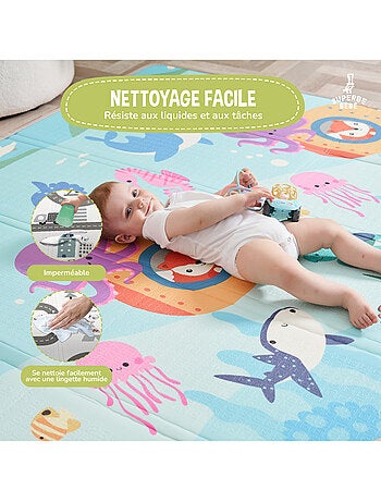 Tappeto gioco pieghevole schiuma, reversibile e impermeabile 200x180x1,5 FOX | SUPERBE BEBE