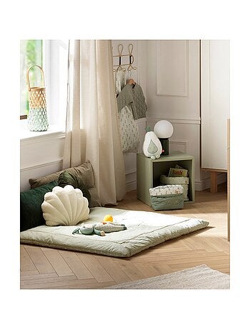 Tappeto grande in lino verde lime 100x100 - SAUTHON