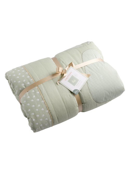 Tappeto grande in lino verde lime 100x100 - SAUTHON - Kiabi