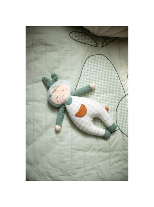 Tappeto grande in lino verde lime 100x100 - SAUTHON - Kiabi