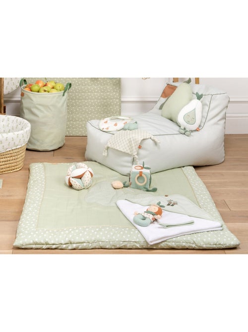 Tappeto grande in lino verde lime 100x100 - SAUTHON - Kiabi