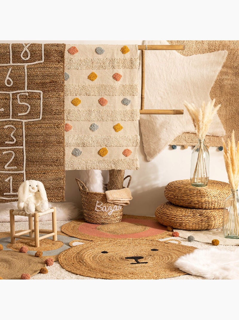 Tappeto in iuta con testa di orsetto Beige - Kiabi