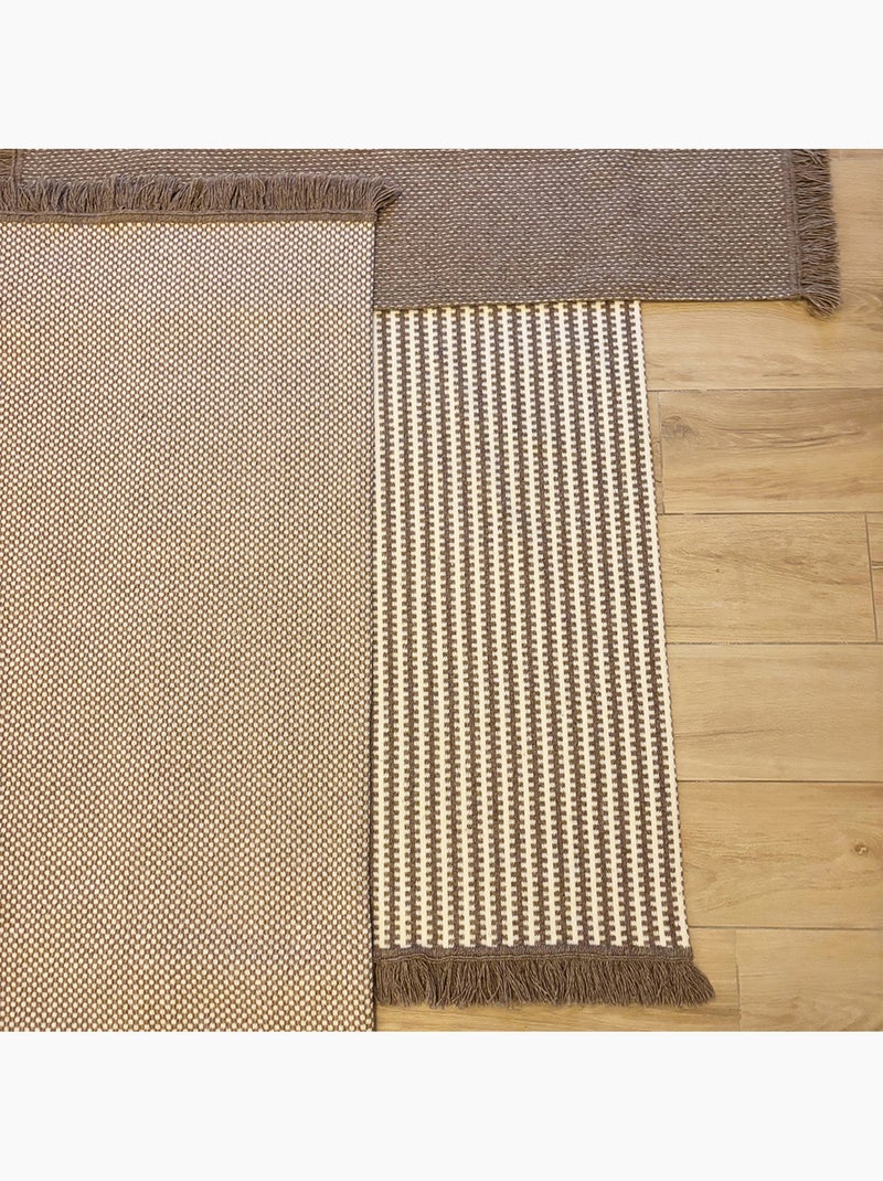 Tappeto in lana e cotone con motivo a chiazze strutturate Beige chiaro - Kiabi