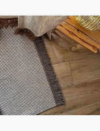 Tappeto in lana e cotone con motivo geometrico