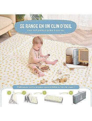 Tappeto gioco pieghevole schiuma, reversibile e impermeabile 180x150x1 FOX | SUPERBE BEBE