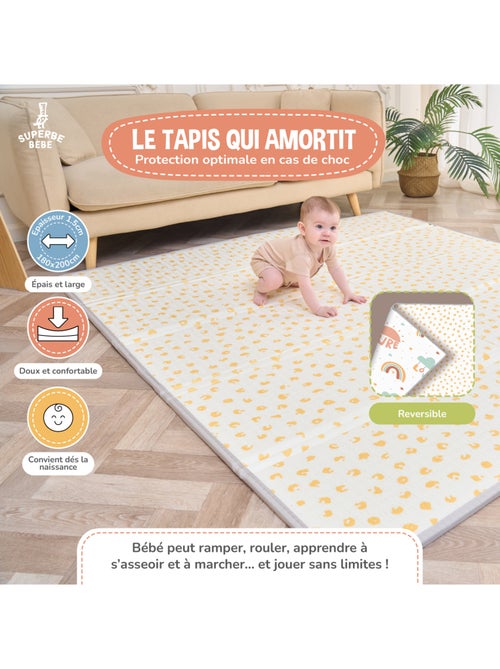 Tappeto neonati pieghevole, impermeabile schiuma 200x180x1,5 PURE BIG LOVE SUPERBE BEBE - Kiabi Tappeto neonati pieghevole, impermeabile schiuma 200x180x1,5 PURE BIG LOVE SUPERBE BEBE - Kiabi