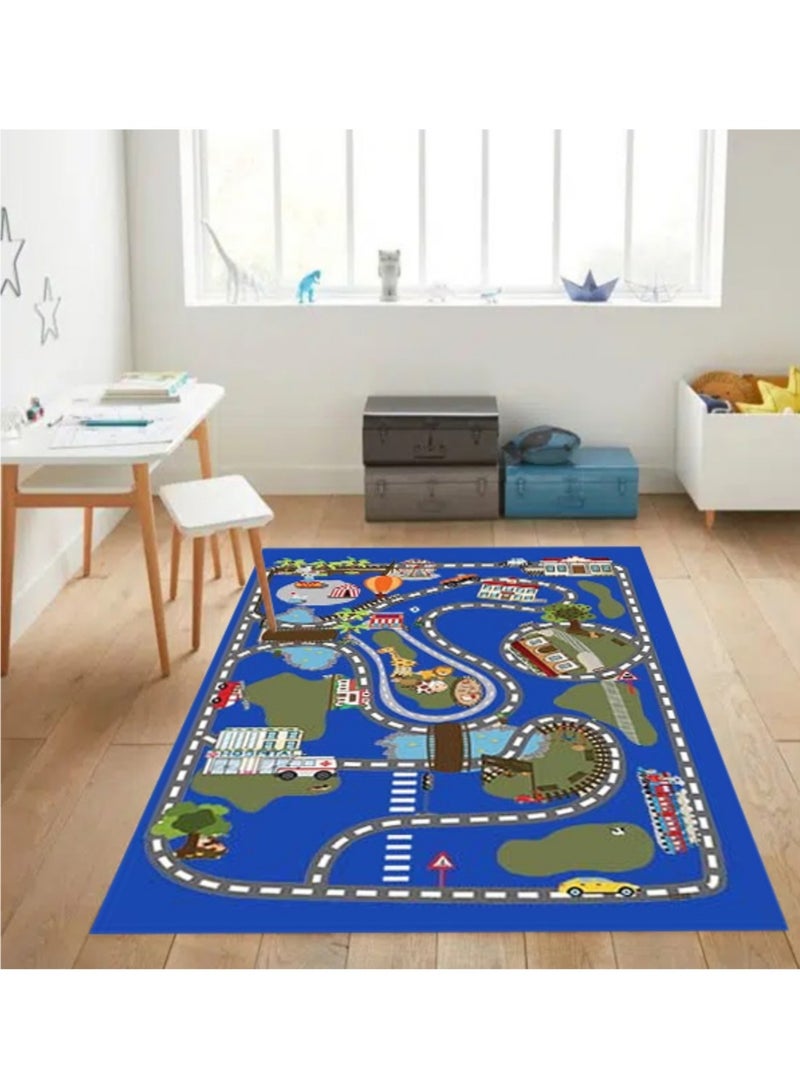 Tappeto per bambini circuito automobilistico Blu - Kiabi