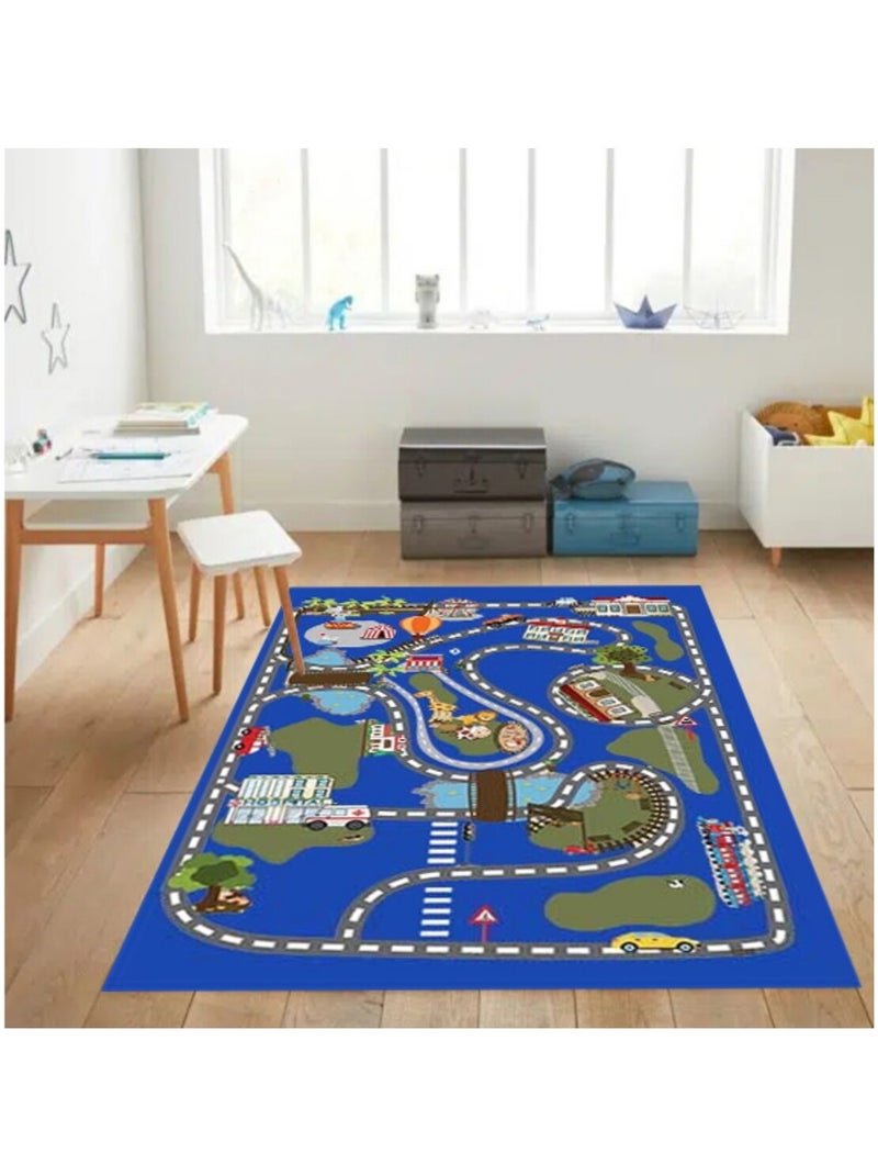 Tappeto per bambini circuito automobilistico Blu - Kiabi