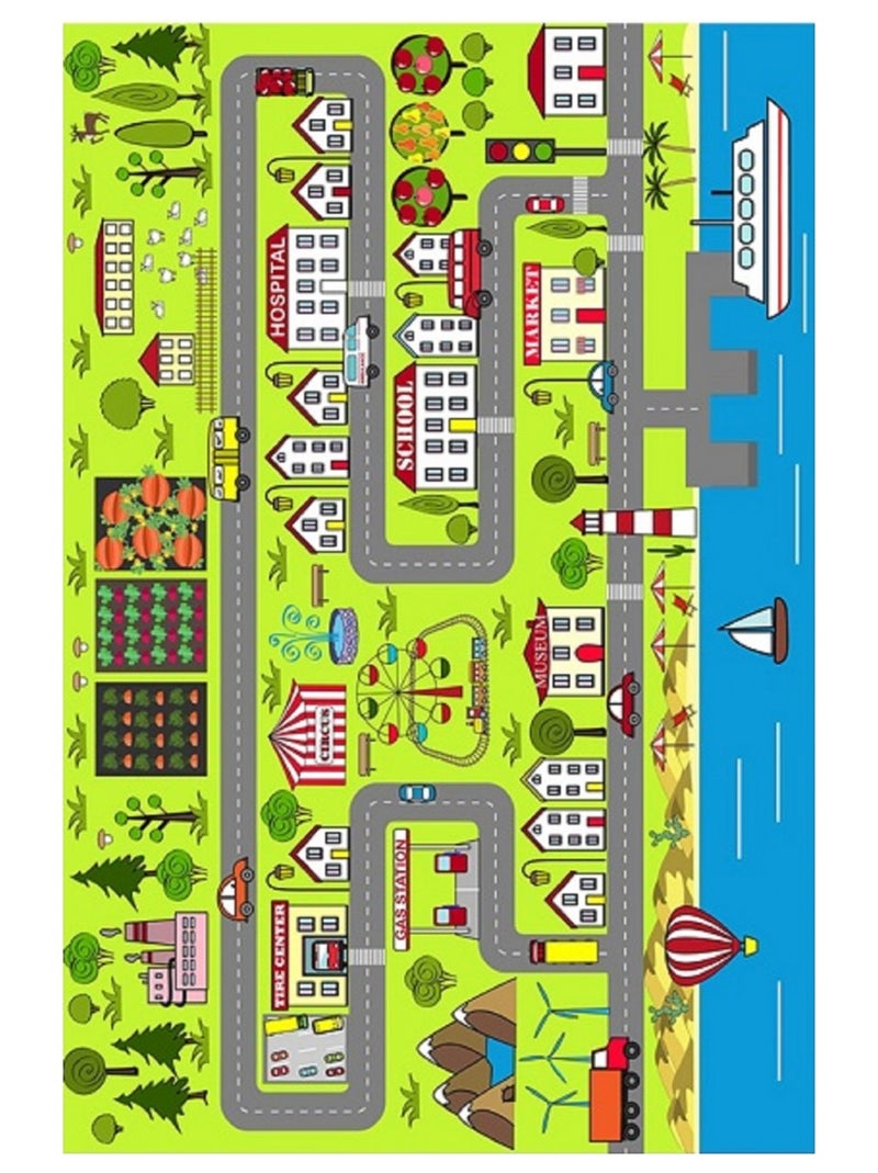 Tappeto per bambini circuito automobilistico Multicolore - Kiabi