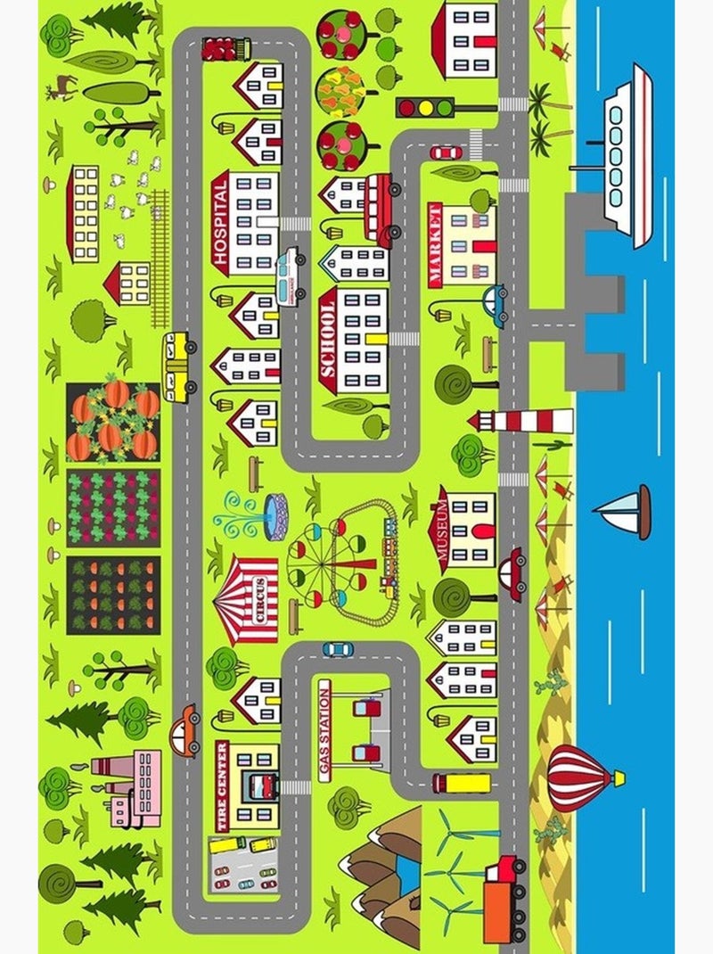 Tappeto per bambini circuito automobilistico Multicolore - Kiabi