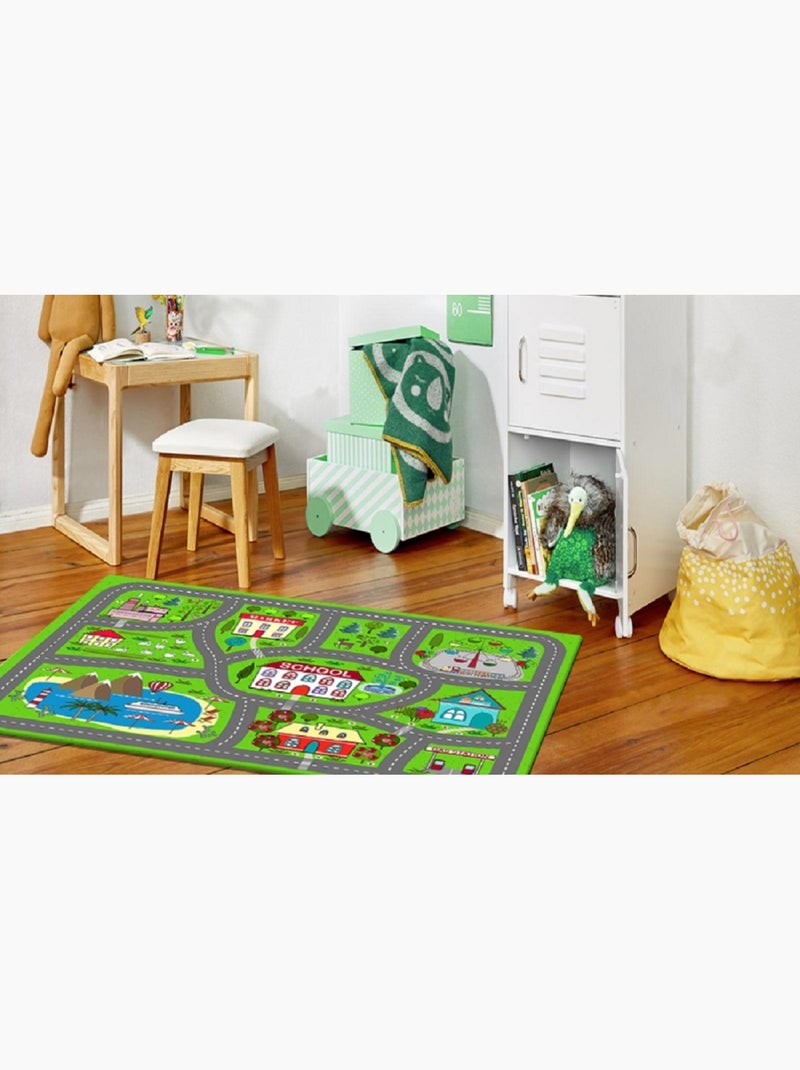Tappeto per bambini circuito automobilistico Verde - Kiabi