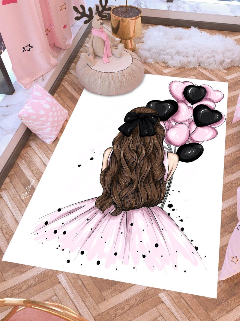 Tappeto per bambini FEERIA Bianco Rosa - Kiabi