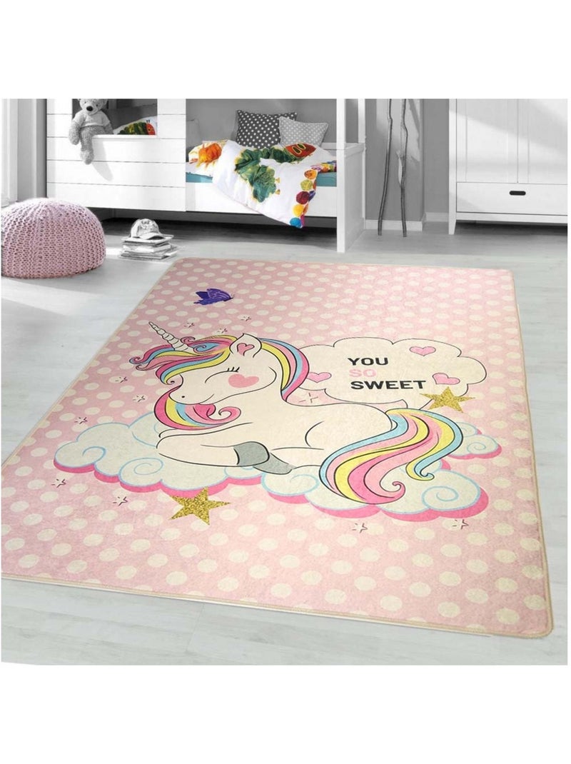 Tappeto per bambini LICORNE SWEET Rosa - Kiabi