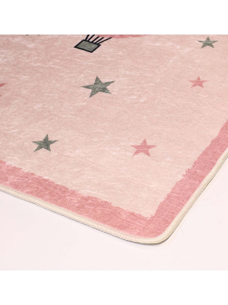 Tappeto per bambini Mongolfiera Rosa - Kiabi