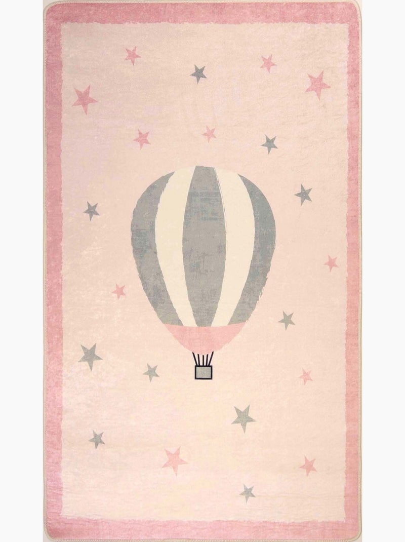 Tappeto per bambini Mongolfiera Rosa - Kiabi