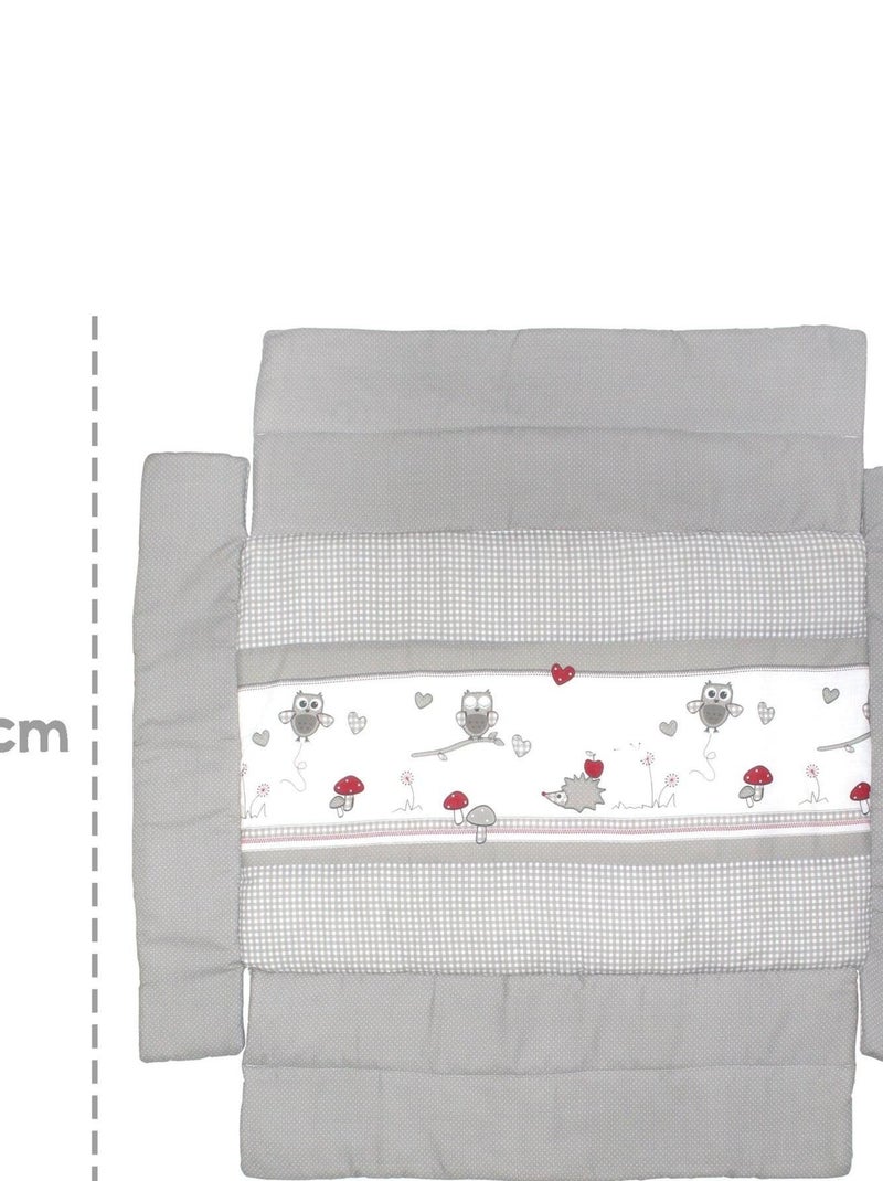Tappeto per box con bordi stampato gufo "Adam & Eule" – ROBA Grigio bordeaux Bianco - Kiabi