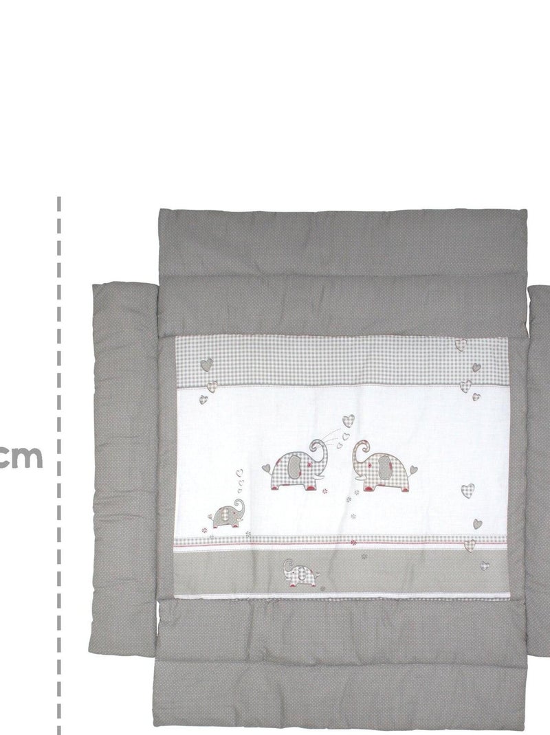 Tappeto per box universale con bordi – stampa elefanti – ROBA "Jumbotwins" Grigio bordeaux Bianco - Kiabi
