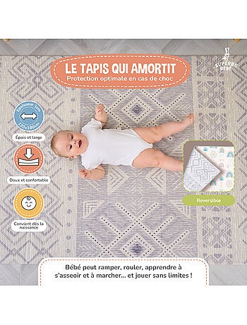Tappeto gioco pieghevole schiuma, reversibile e impermeabile 200x180x1,5 FOX | SUPERBE BEBE