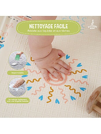 Tappeto gioco pieghevole schiuma, reversibile e impermeabile 200x180x1,5 FOX | SUPERBE BEBE