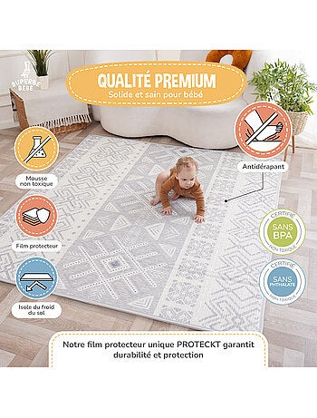 Tappeto gioco pieghevole schiuma, reversibile e impermeabile 200x180x1,5 FOX | SUPERBE BEBE