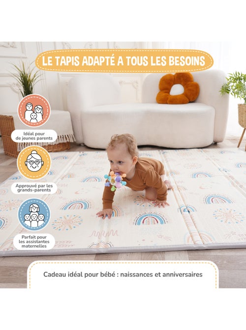 Tappeto pieghevole neonati, reversibile e impermeabile, schiuma 180 x 120 x 1 NORDIC | SUPERBE BEBE - Kiabi