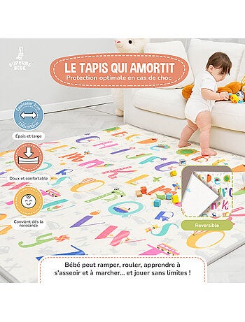 Tappeto gioco pieghevole schiuma, reversibile e impermeabile 200x180x1,5 FOX | SUPERBE BEBE